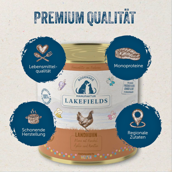 Welpenfutter Huhn – Premium Nassfutter für Welpen mit frischem Landhuhn, Gemüse & Kräutern